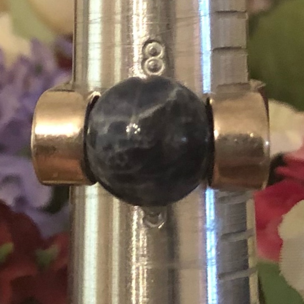 Silpada Sterling Silver and Natural Stone Interchangable Ball Ring Size 8 1/2 - Picture 2 of 4